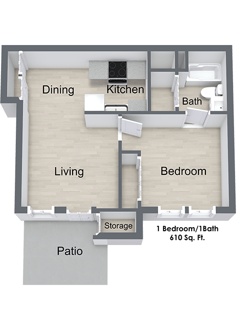 1 Bedroom Floor Plan